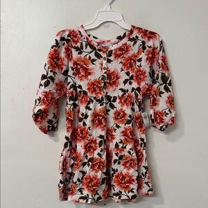Old Navy Floral Print Top - Red and Brown